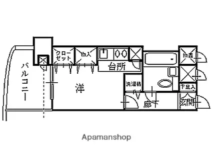 ライオンズマンション盛岡内丸(ワンルーム/8階)の間取り写真