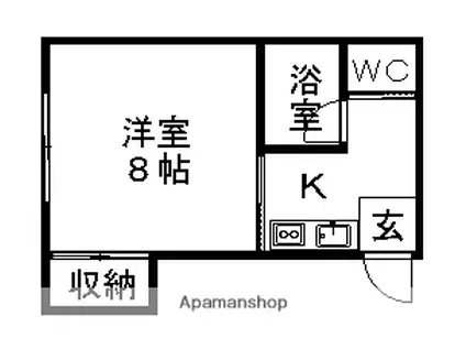 FUJI仙北(1K/2階)の間取り写真