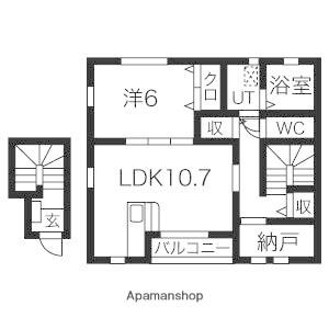 アローΑ(1LDK/2階)の間取り写真