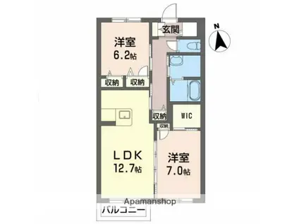 メゾンマスト盛南中央Ⅱ(2LDK/2階)の間取り写真