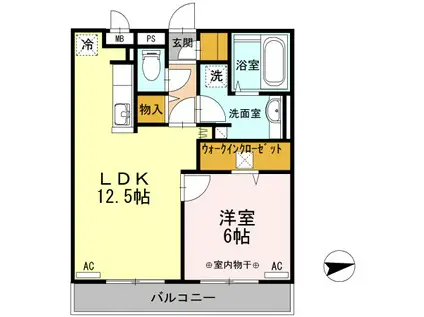 MDPマンション矢巾 B(1LDK/1階)の間取り写真