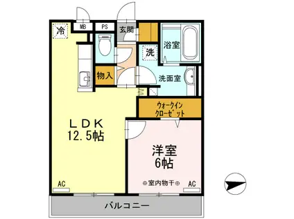 MDPマンション矢巾 B(1LDK/3階)の間取り写真
