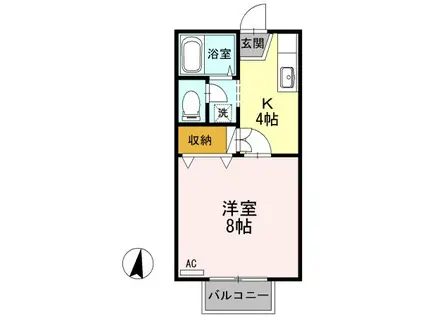 コンフォールサツキ弐番館(1K/2階)の間取り写真