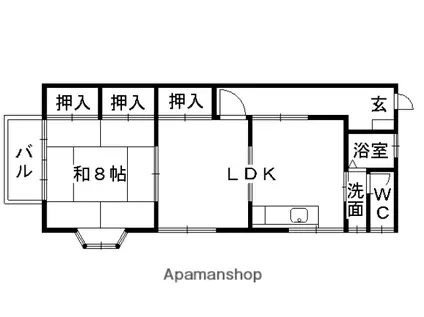 ドリームハウス(2DK/2階)の間取り写真