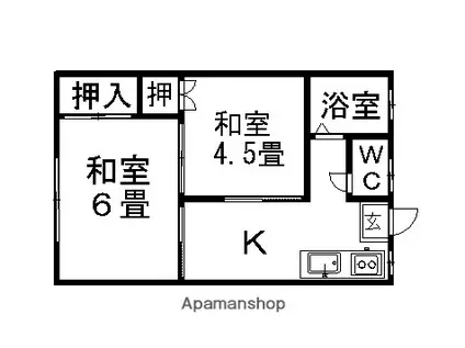 コーポいとう(2K/1階)の間取り写真