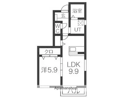 ペピーノ(1LDK/1階)の間取り写真