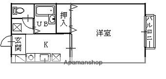 アパートメントカサブランカB棟(1K/1階)の間取り写真