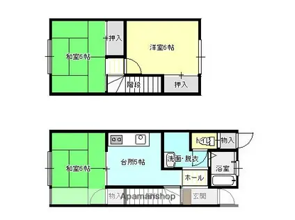第三中川ハイツ(3DK/1階)の間取り写真