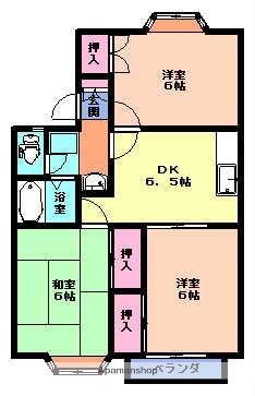 メンバーズタウン桜町D(3DK/2階)の間取り写真