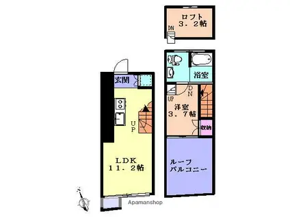 オラーンジェ(1LDK/4階)の間取り写真