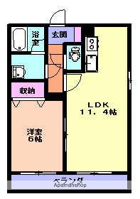 オアーゼ滝沢(1LDK/1階)の間取り写真