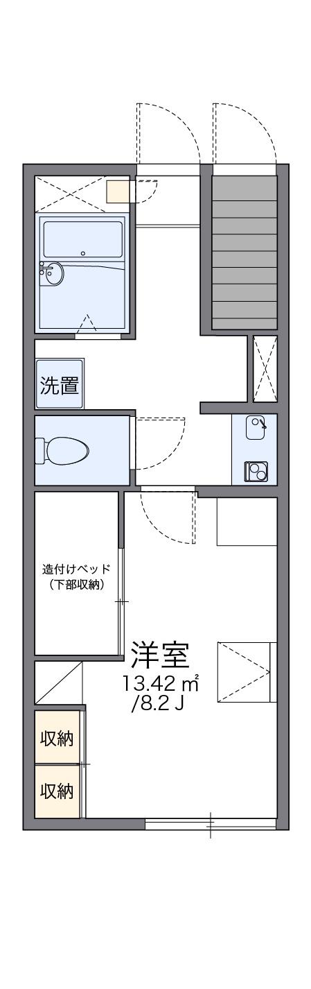 レオパレスシャトレー小石名沢(1K/1階)の間取り写真