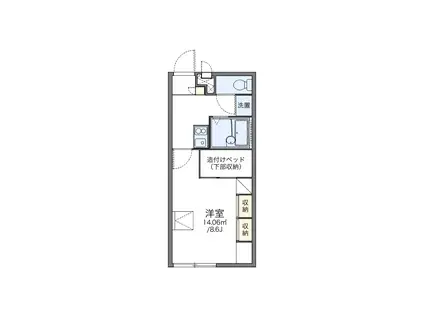 レオパレス東五代(1K/2階)の間取り写真
