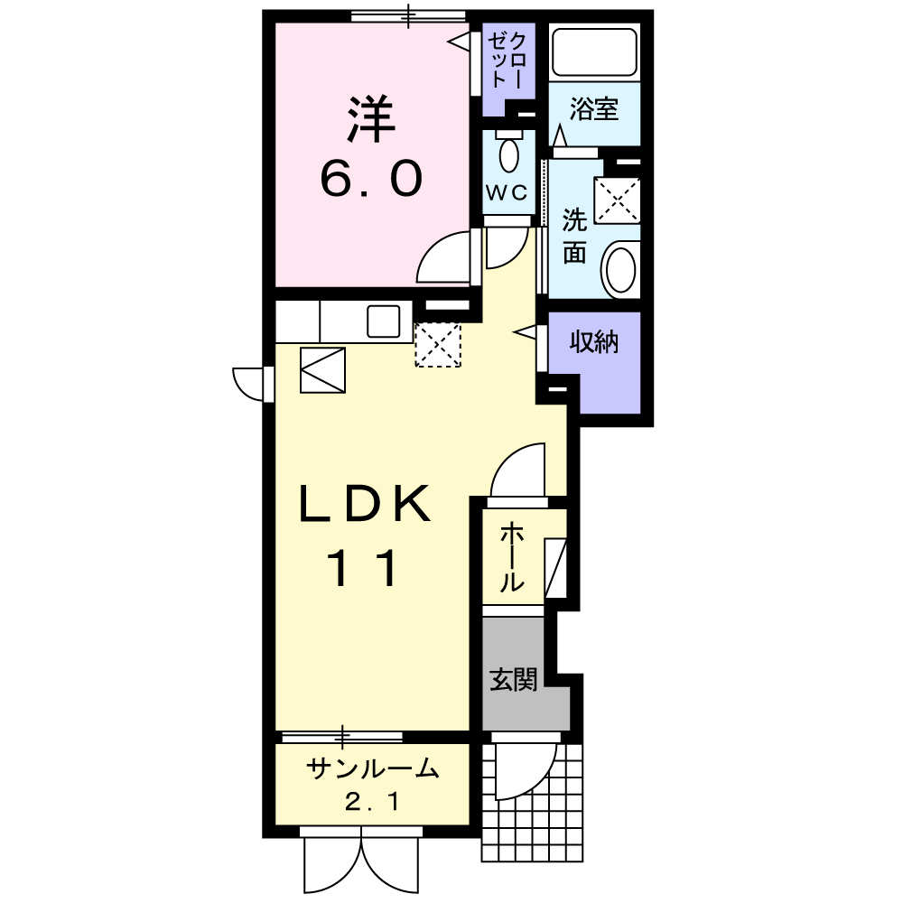 アルタベラ(1LDK/1階)の間取り写真