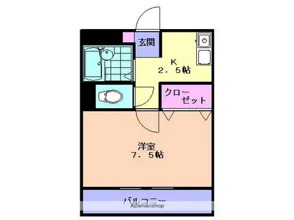 エンドレス(1K/3階)の間取り写真