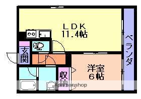オアーゼ滝沢(1LDK/3階)の間取り写真