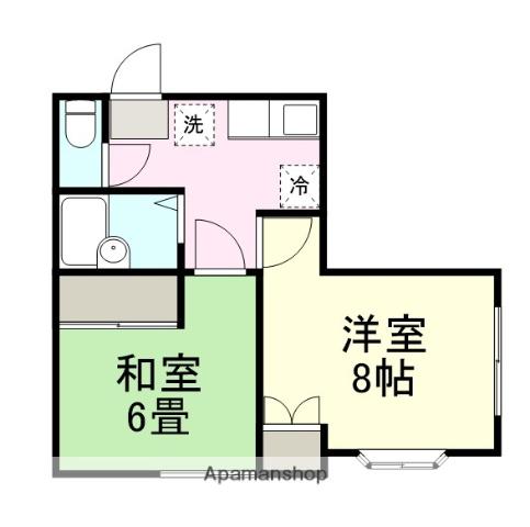 アップルエステート東黒松(2K/1階)の間取り写真