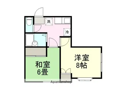 アップルエステート東黒松(2K/1階)の間取り写真