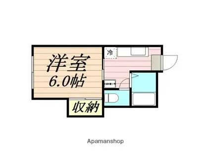 ファミーユ泉(1K/1階)の間取り写真