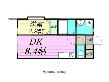 エルミタージュ川内(1DK/4階)の間取り写真