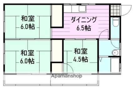 高橋アパート(3DK/2階)の間取り写真