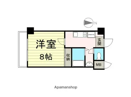 イーストパレス仙台(1K/4階)の間取り写真