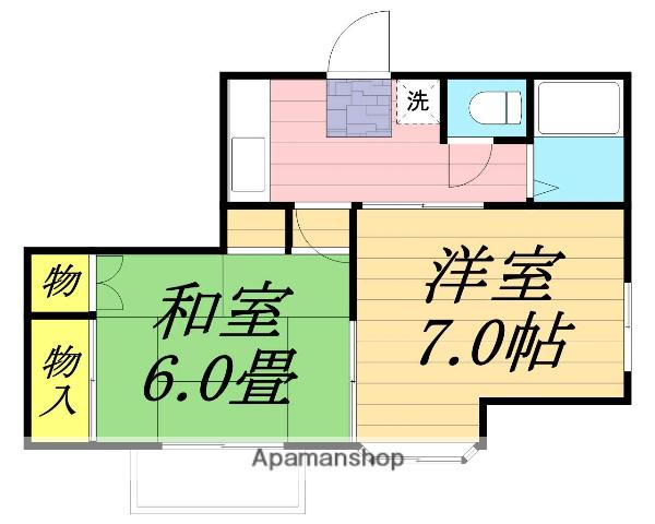 アップルエステート東黒松(2K/2階)の間取り写真