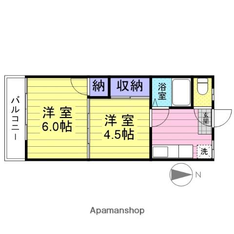 コンホートⅢ(2K/1階)の間取り写真