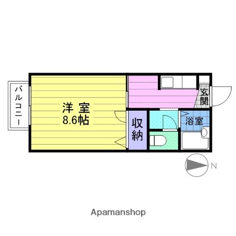 KALMIA PALACE(1K/1階)の間取り写真