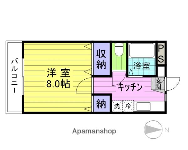 スズキビル(1K/3階)の間取り写真