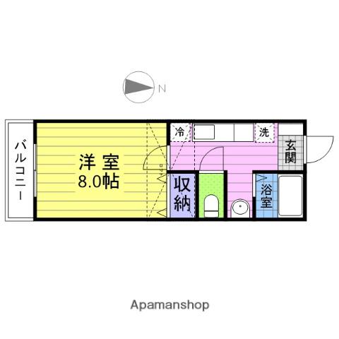 伊藤W・E(1K/2階)の間取り写真