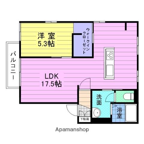 フレグランス中野栄B(2LDK/1階)の間取り写真