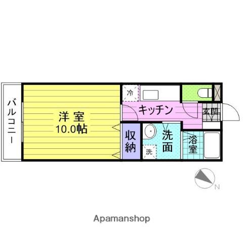 ブランドールTAGO(1K/3階)の間取り写真