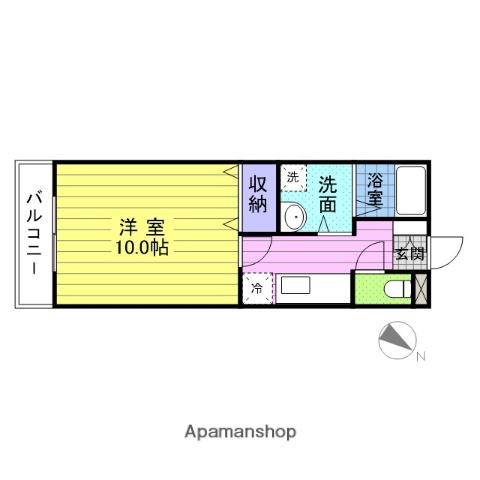 ブランドールTAGO(1K/4階)の間取り写真