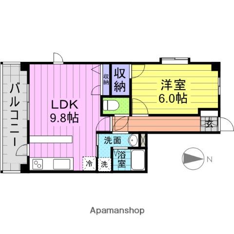 サンヴァーリオ新田駅前Ⅶ(1LDK/2階)の間取り写真