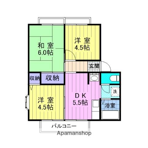 サンガーデンⅠA(3DK/2階)の間取り写真