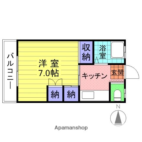 コーポハヤサカ(1K/1階)の間取り写真