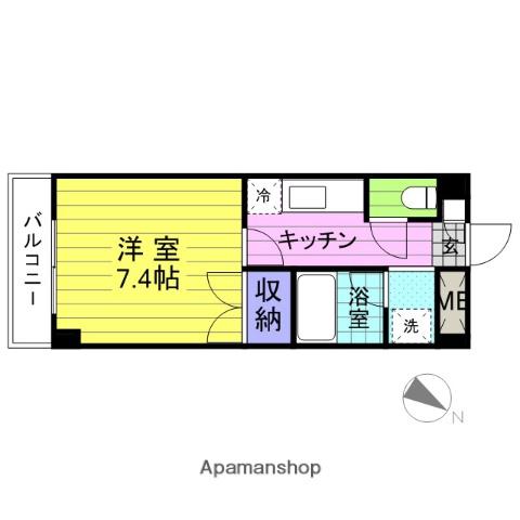 サンハイツビル(1K/4階)の間取り写真