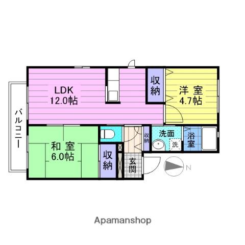 セフィラ福田町参番館(2LDK/1階)の間取り写真