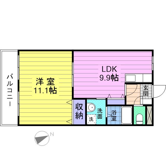 サンタプレイス高砂Ⅲ(1LDK/2階)の間取り写真