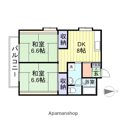 中野ハイツA(2DK/2階)の間取り写真