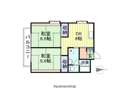 中野ハイツA(2DK/2階)の間取り写真