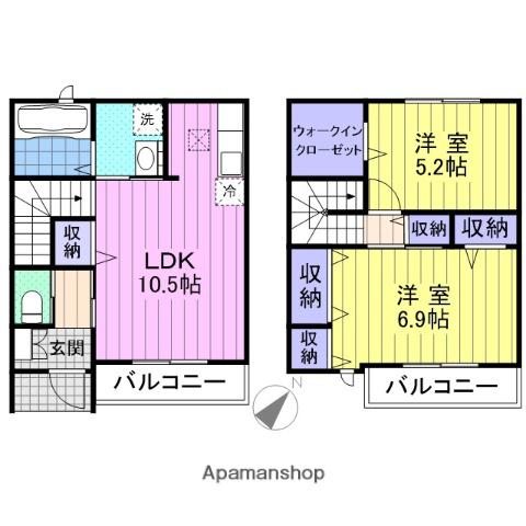 ルミエール桜木(2LDK/1階)の間取り写真