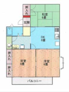 セジュールみやび(3DK/2階)の間取り写真