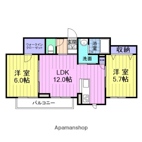 シャーメゾン・八幡・エンドーⅠ(2LDK/3階)の間取り写真