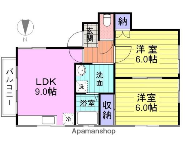 プリンスコート(2LDK/1階)の間取り写真
