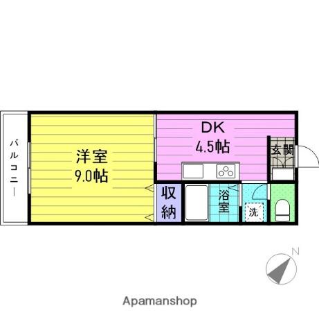 ホルンハイツ(1DK/2階)の間取り写真