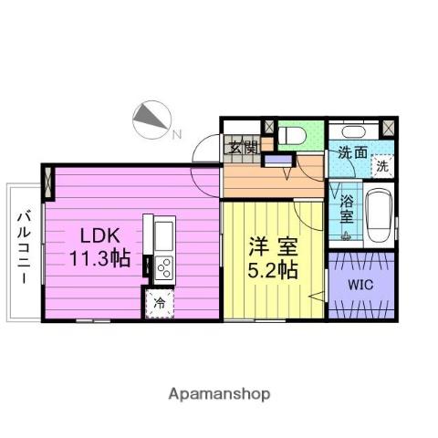K・イーストパル(1LDK/3階)の間取り写真