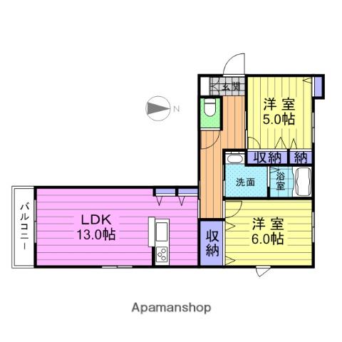 シャーメゾン エフ(2LDK/1階)の間取り写真