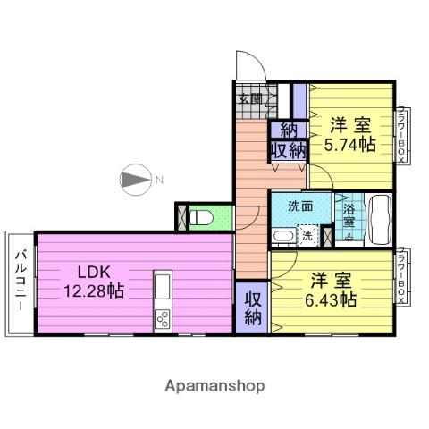 クオーレ出花(2LDK/1階)の間取り写真